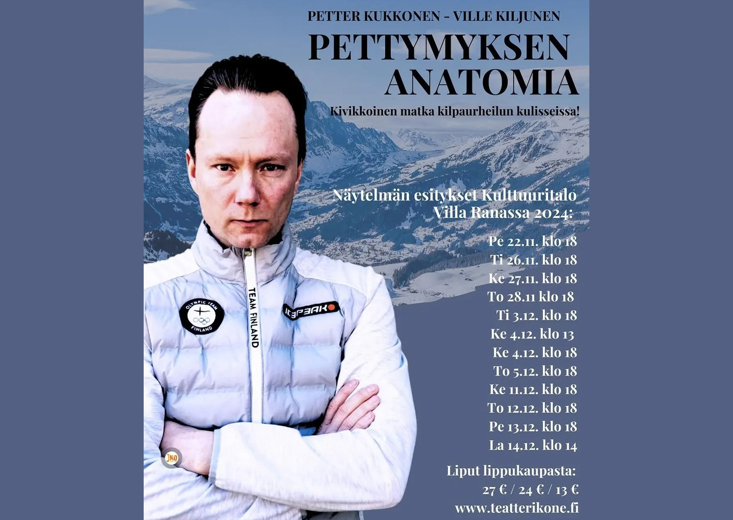 Pettymyksen anatomia teatteriesityksen juliste